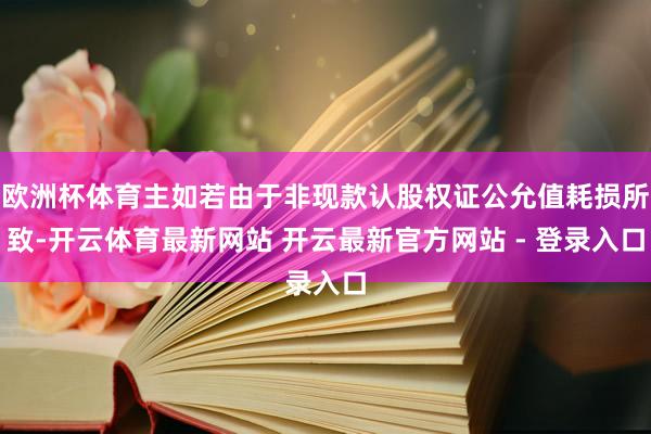 欧洲杯体育主如若由于非现款认股权证公允值耗损所致-开云体育最新网站 开云最新官方网站 - 登录入口