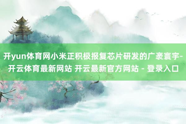 开yun体育网小米正积极报复芯片研发的广袤寰宇-开云体育最新网站 开云最新官方网站 - 登录入口