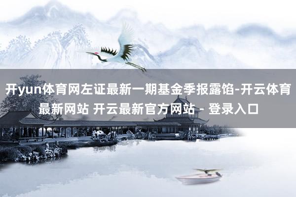 开yun体育网左证最新一期基金季报露馅-开云体育最新网站 开云最新官方网站 - 登录入口