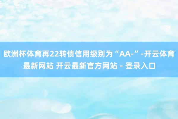 欧洲杯体育再22转债信用级别为“AA-”-开云体育最新网站 开云最新官方网站 - 登录入口