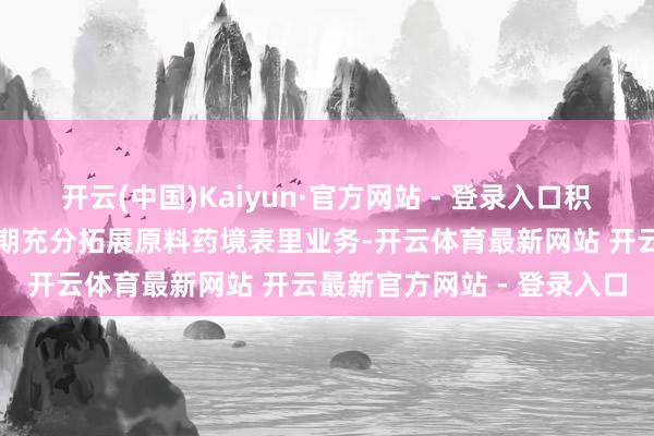 开云(中国)Kaiyun·官方网站 - 登录入口积极反应制剂集采战术的同期充分拓展原料药境表里业务-开云体育最新网站 开云最新官方网站 - 登录入口