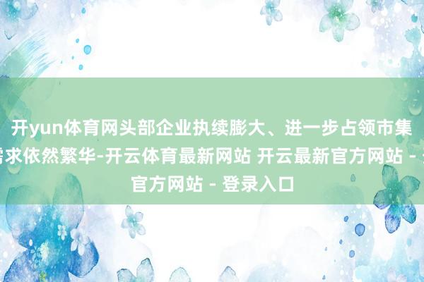 开yun体育网头部企业执续膨大、进一步占领市集份额的需求依然繁华-开云体育最新网站 开云最新官方网站 - 登录入口