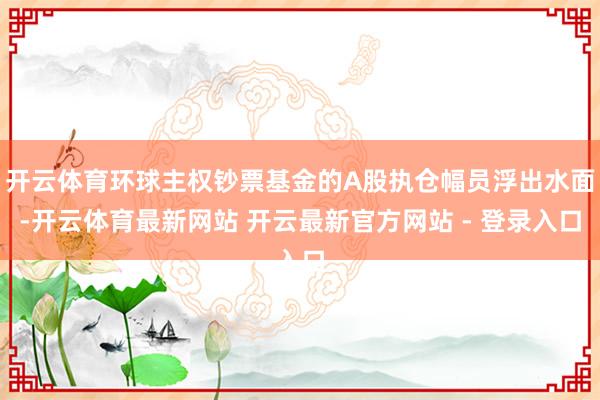 开云体育环球主权钞票基金的A股执仓幅员浮出水面-开云体育最新网站 开云最新官方网站 - 登录入口