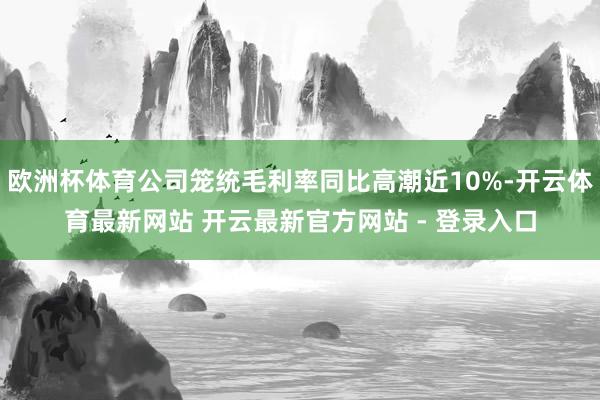 欧洲杯体育公司笼统毛利率同比高潮近10%-开云体育最新网站 开云最新官方网站 - 登录入口