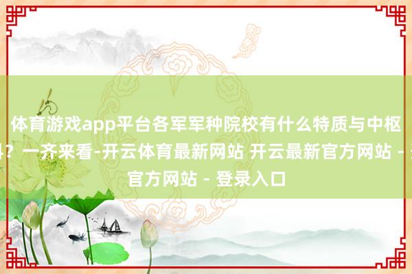 体育游戏app平台各军军种院校有什么特质与中枢上风专科？一齐来看-开云体育最新网站 开云最新官方网站 - 登录入口