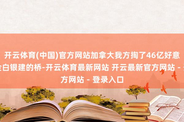 开云体育(中国)官方网站加拿大我方掏了46亿好意思元真金白银建的桥-开云体育最新网站 开云最新官方网站 - 登录入口