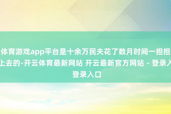 体育游戏app平台是十余万民夫花了数月时间一担担运上去的-开云体育最新网站 开云最新官方网站 - 登录入口